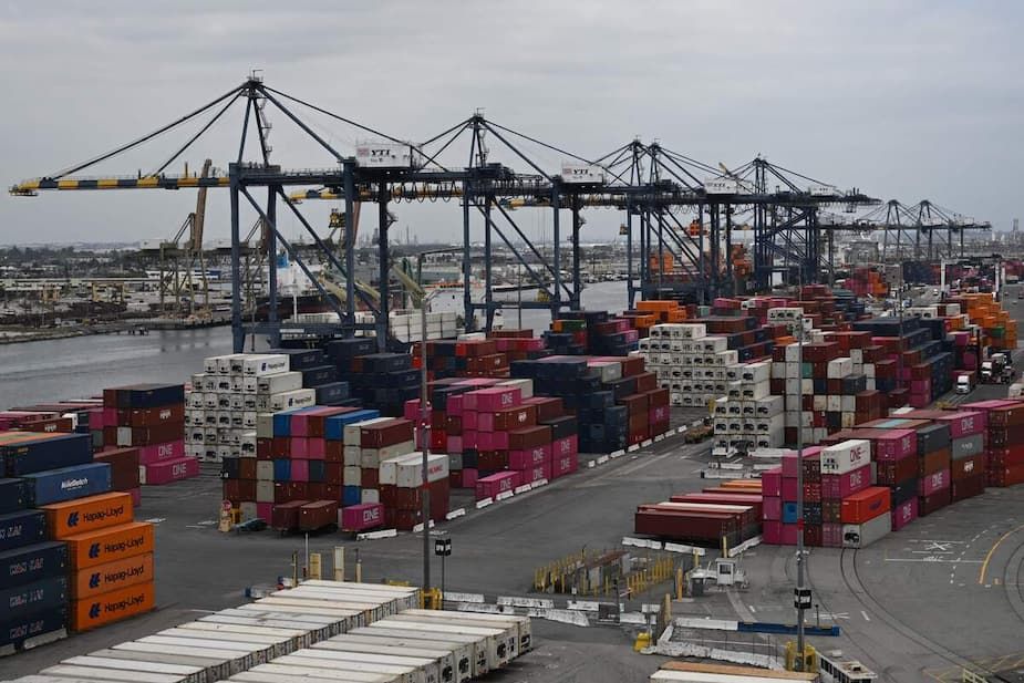 Conteneurs dans le port de Los Angeles.