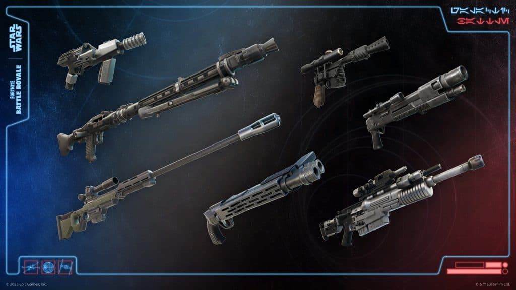 Star Wars Blasters dans Fortnite Chapter 6 Saison 3