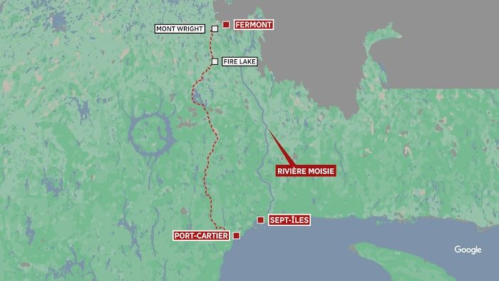 Une carte des installations d'extraction d'ArcelorMittal dans la région de Fermont.