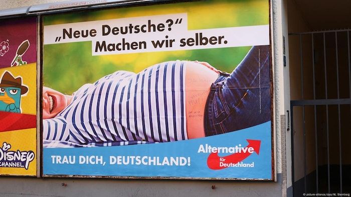 Une affiche publicitaire pour la campagne électorale alternative pour l'Allemagne.