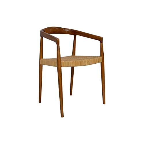 Miliboo Chaise en bois ethnique teck solide et cannage Rattin Negara