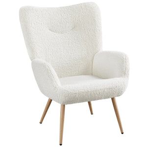 Arcchair scandinave Yaheetech en boucle de tissu chaise auxiliaire avec une arrière-cour amovible haut