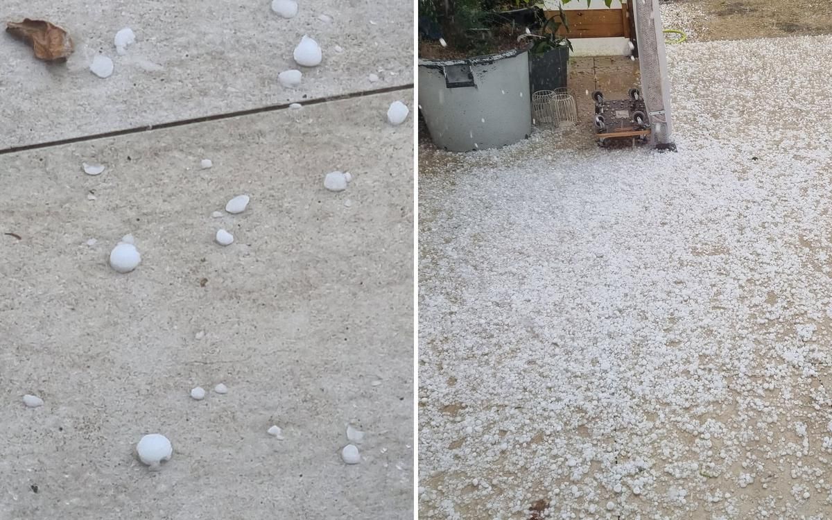 La grêle également à Uzan ce samedi après-midi.