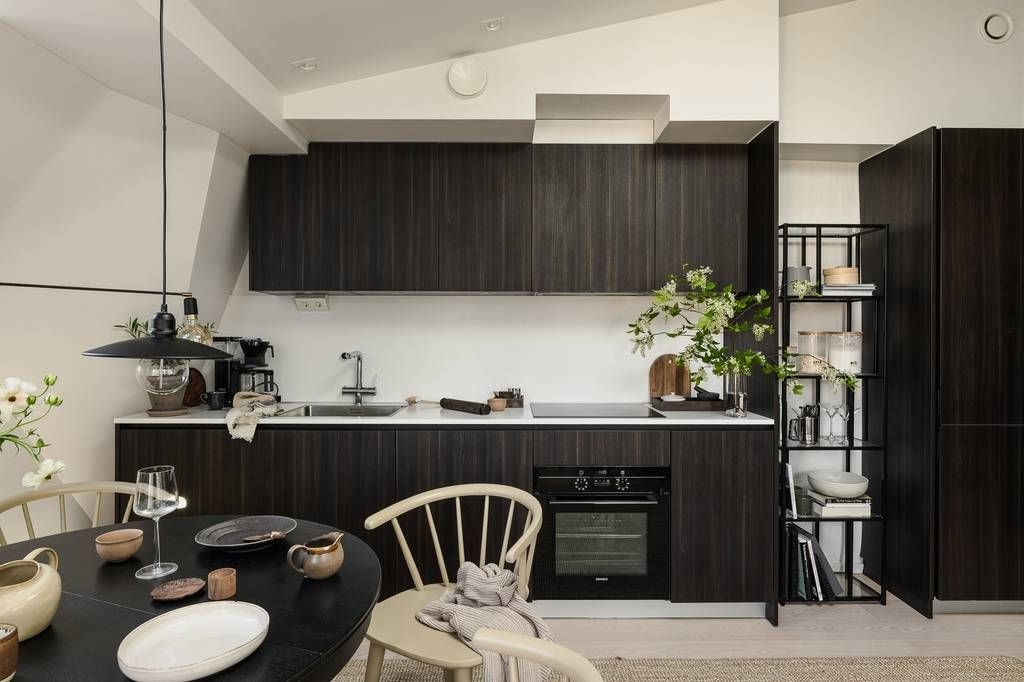 Appartement de cuisine et de salle à manger ouverte 34m2