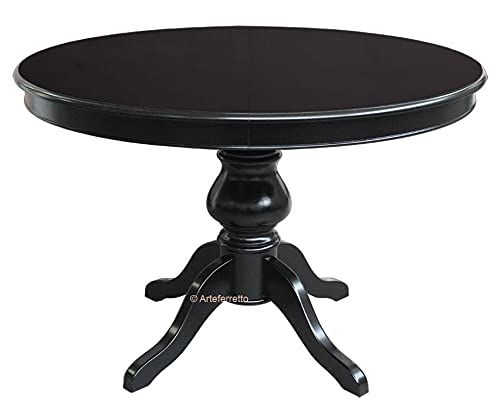 Table à manger ronde noire 120 cm de diamètre