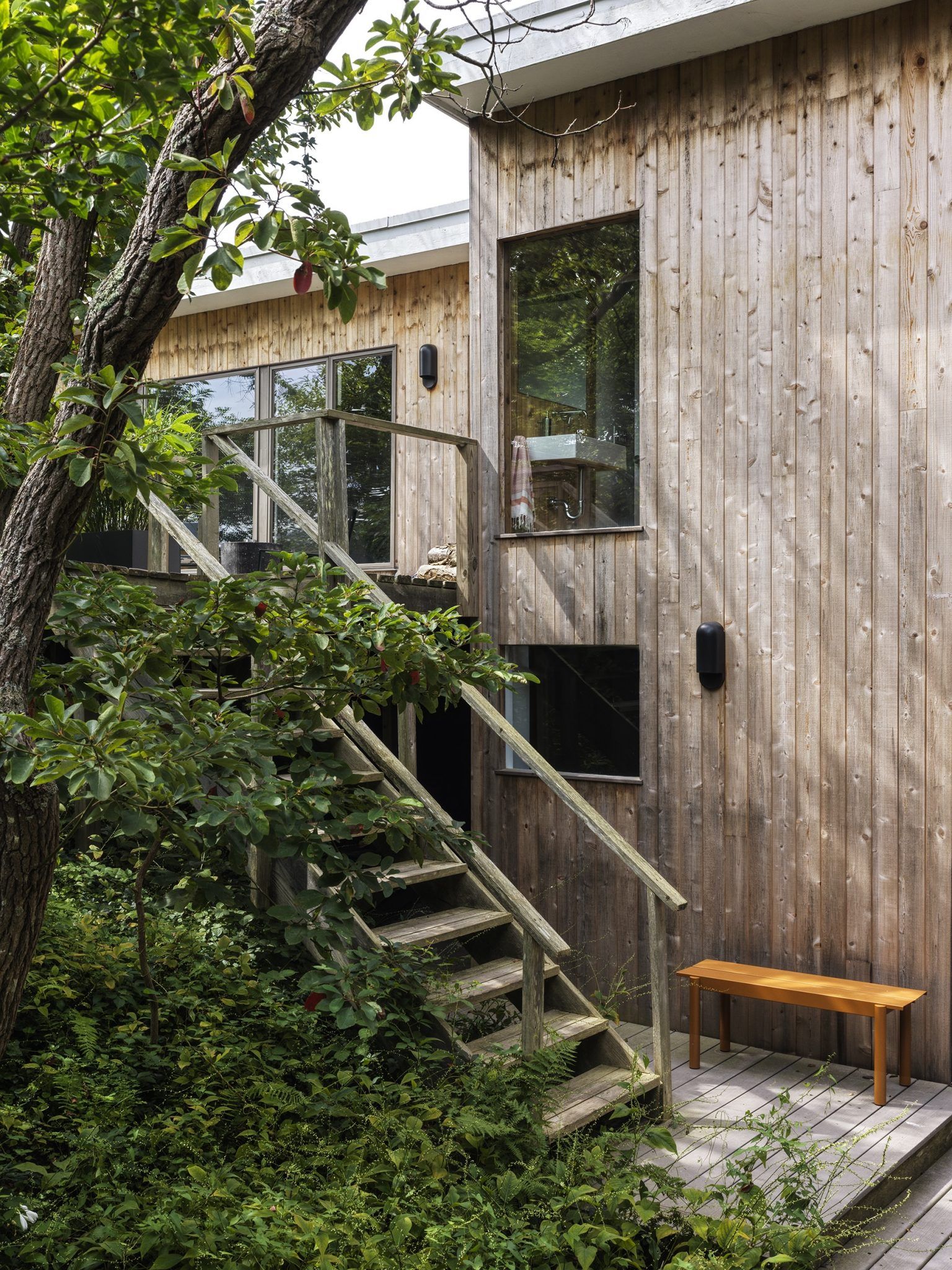 House de plage en bois Décoration contemporaine du milieu du siècle