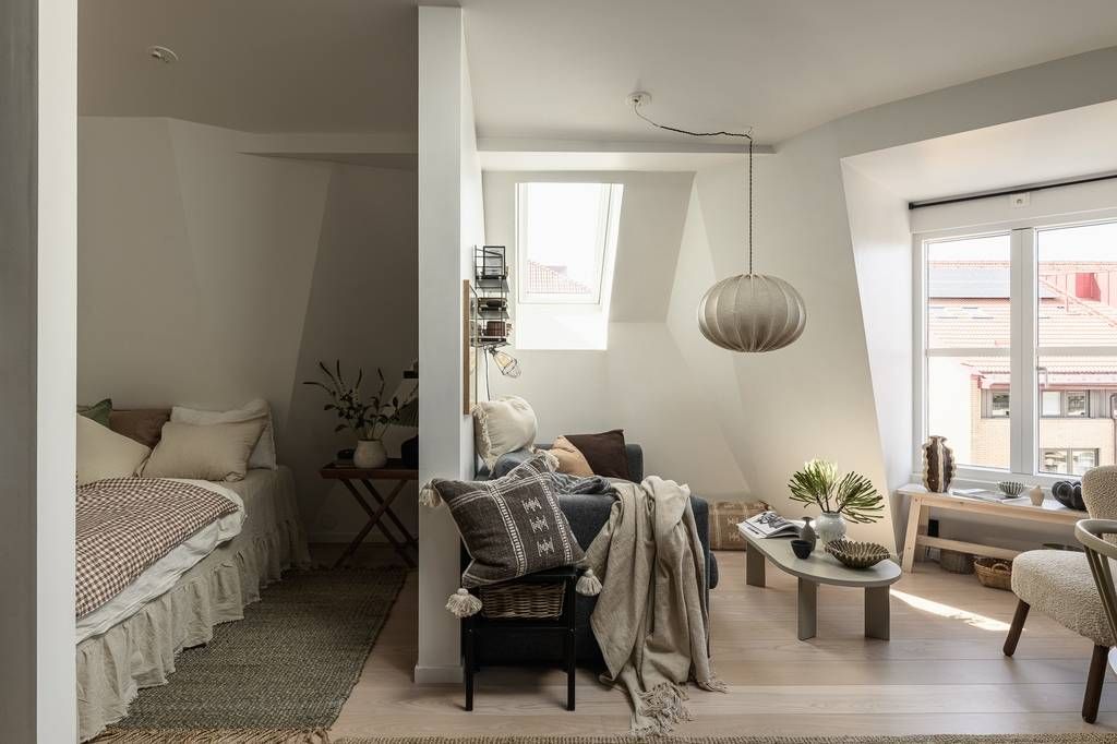 Chambre à Alcôve et salon Manansardé appartement 34m2