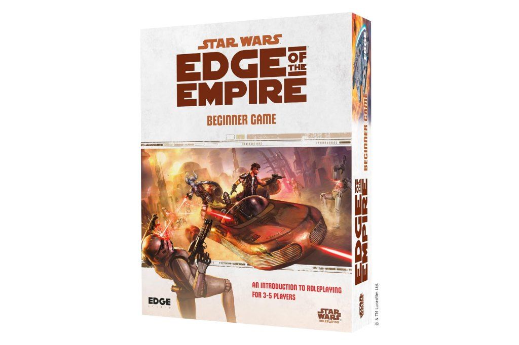 Boîte du jeu «Edge of the Empire» avec une image de célébrité la parka dessus
