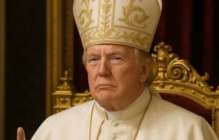 Donald Trump a critiqué pour une photo truquée le montrant vêtu de pape -.