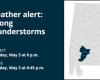 Gêure de taille en marbre attendue avec des orages dans les comtés de Wilcox et Monroe samedi -.